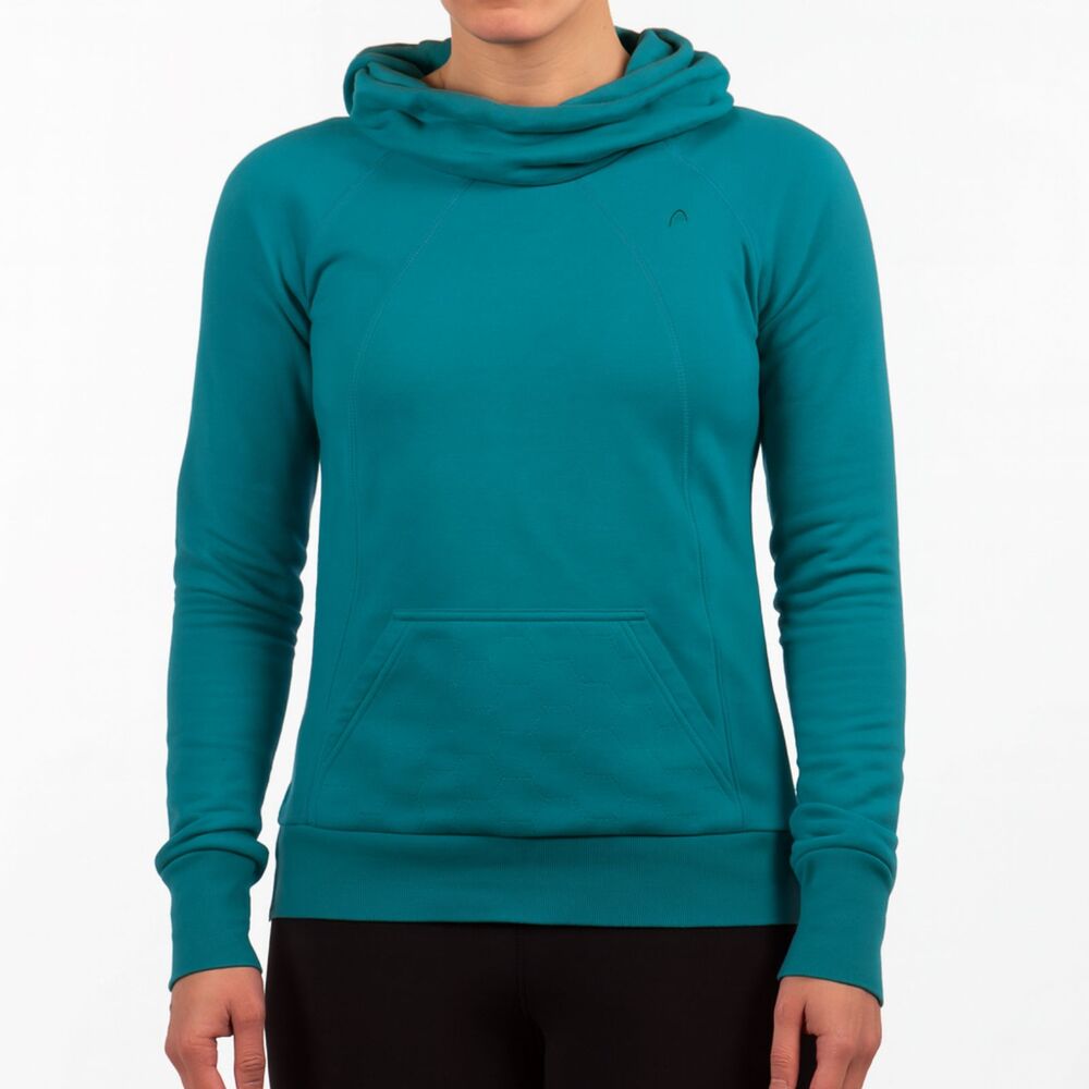 Head Sweatshirt Top Womens Small Green Cowl Neck Athleisure Comfort